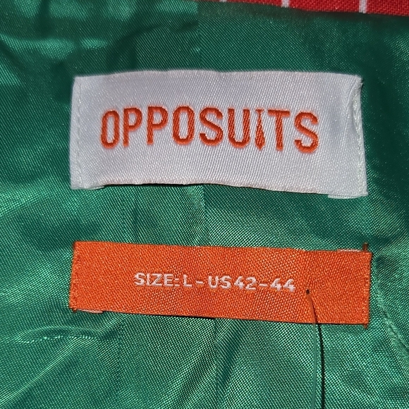 New Opposuits Christmas Red 'Ho Ho Ho' Blazer Size Large - Picture 3 of 4